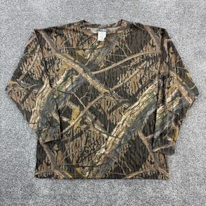 Vintage Mossy Oak Camo Shirt Mens 2XL Shadow‎ Branch Camouflage Hunting Outdoors